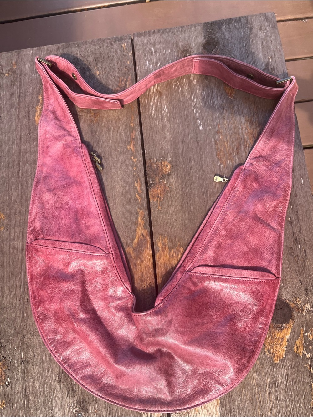 Everyday Leather Crescent Crossbody in Dusty Rose - Picture 2 of 6